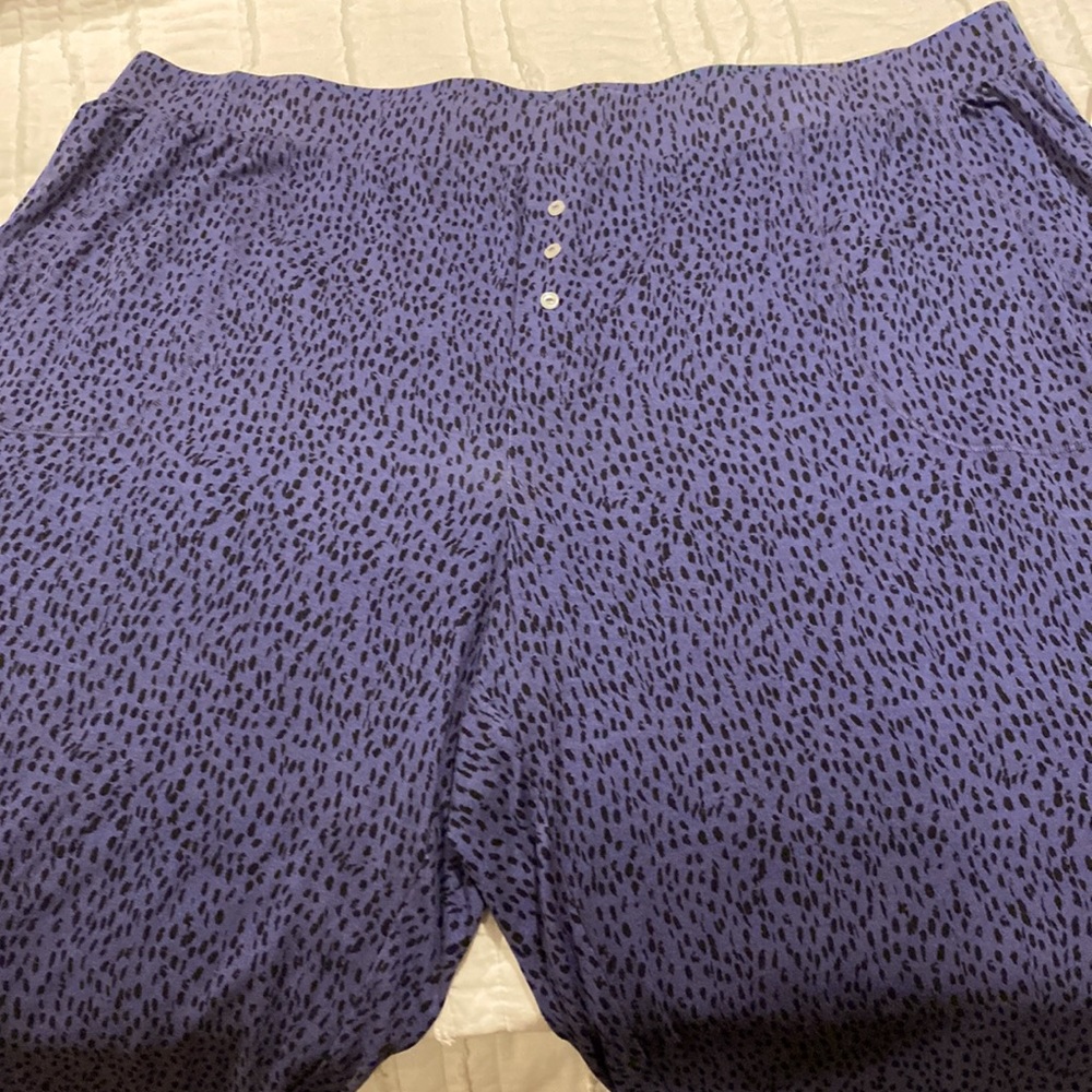 NWT Alfani Intimates Lounge PJ Pants, Blue/Purple And Black 3X